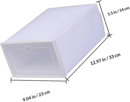 Thickened Large Plastic Shoe Storage Box Set 4pcs with Dustproof Flip- Organizer for Home Closet