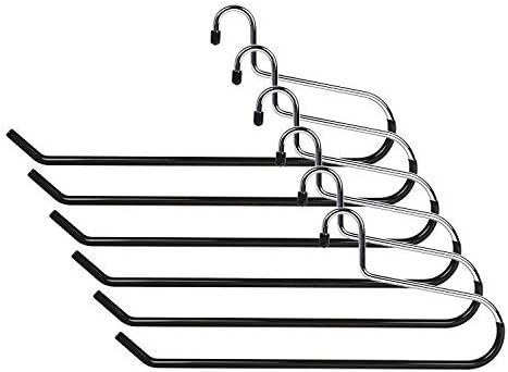Blanket Hangers Set of 6 Heavy Duty Stainless Steel Hanger with Black Vinyl Nonslip Coating - Great for Closet Storage of Quilts, Comforters, Bedding, Table Cloths, Towels, Rugs and Sleeping Bags