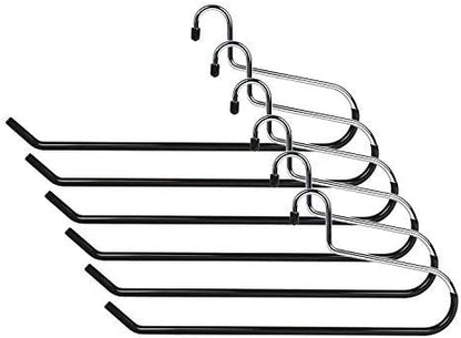 Blanket Hangers Set of 6 Heavy Duty Stainless Steel Hanger with Black Vinyl Nonslip Coating - Great for Closet Storage of Quilts, Comforters, Bedding, Table Cloths, Towels, Rugs and Sleeping Bags