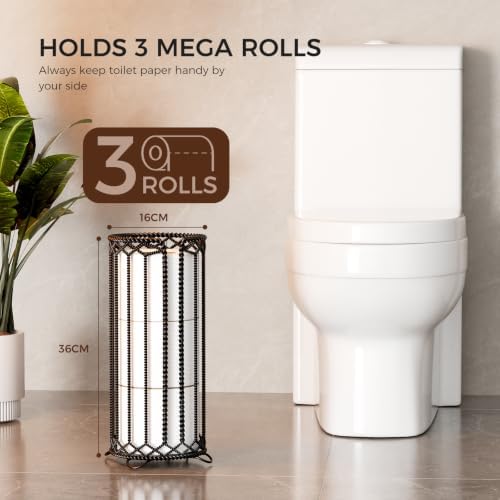 Toilet Paper Holder Stand,Freestanding Toilet Paper Reserve Storage Stand - Image 4