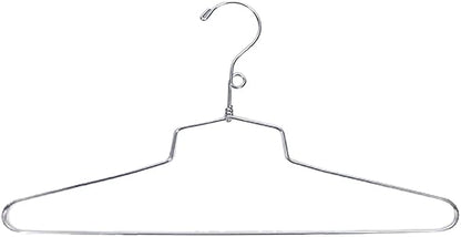 NAHANCO Metal Shirt Hangers - 18" Chrome-Plated, Loop Hook (Pack of 100)
