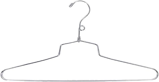 NAHANCO Metal Shirt Hangers - 18" Chrome-Plated, Loop Hook (Pack of 100)