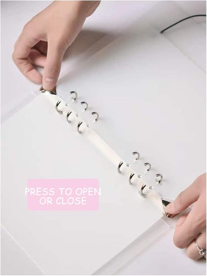 Press On Nail Organizer,Press On Nail Packaging,Removable Loose-Leaf Storage Book for Fake Nail,Nail Display (A5(9.05*7.08*1.37inch )