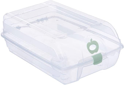 Stackable Shoe Storage Box 22x13x37cm Green Plastic Shoe Container View Vent Holes Easy to Assemble