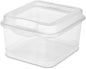 Sterilite FlipTop, Stackable Small Storage Bin with Hinging Lid, Plastic Container to Organize Desk at Home, Classroom, Office, Clear, 1-Pack