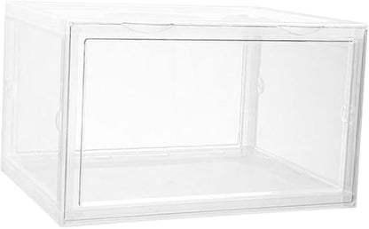 Unomor Shoe Storage Box with Dustproof and Moisture-resistant Design, Sturdy Buckle-connected Stackable Shoe Organizer for Home Closet and Sneaker Storage