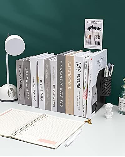 MSDADA Adjustable Bookends, Book Ends for Heavy Books, Expandable Book Organizer with Pen Holder for Desk, Shelf, Office,School, Thanksgiving for Students and Teachers (Black) - Image 6