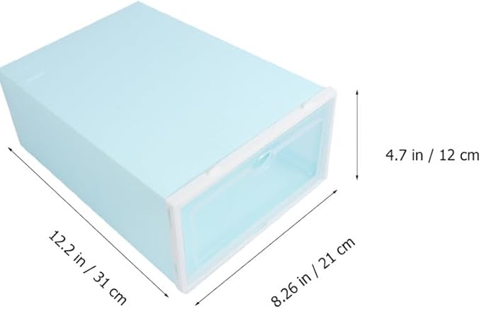 DECHOUS 6PCS Thick Shoe Storage Box Stackable Plastic Shoe Organizer with Lid Sturdy and Dustproof Container for Closet and Home Use