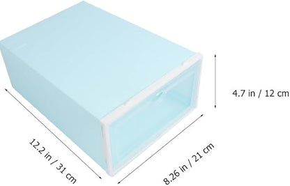 DECHOUS 6PCS Thick Shoe Storage Box Stackable Plastic Shoe Organizer with Lid Sturdy and Dustproof Container for Closet and Home Use
