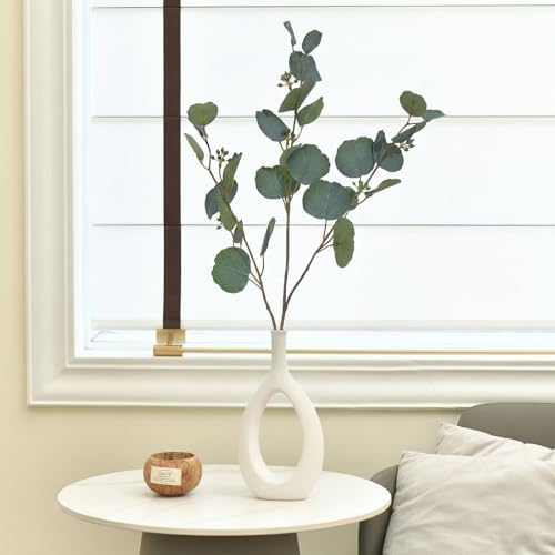 3 PCS 28" Artificial Eucalyptus Stems with Buds & Leaves, Green - Image 4