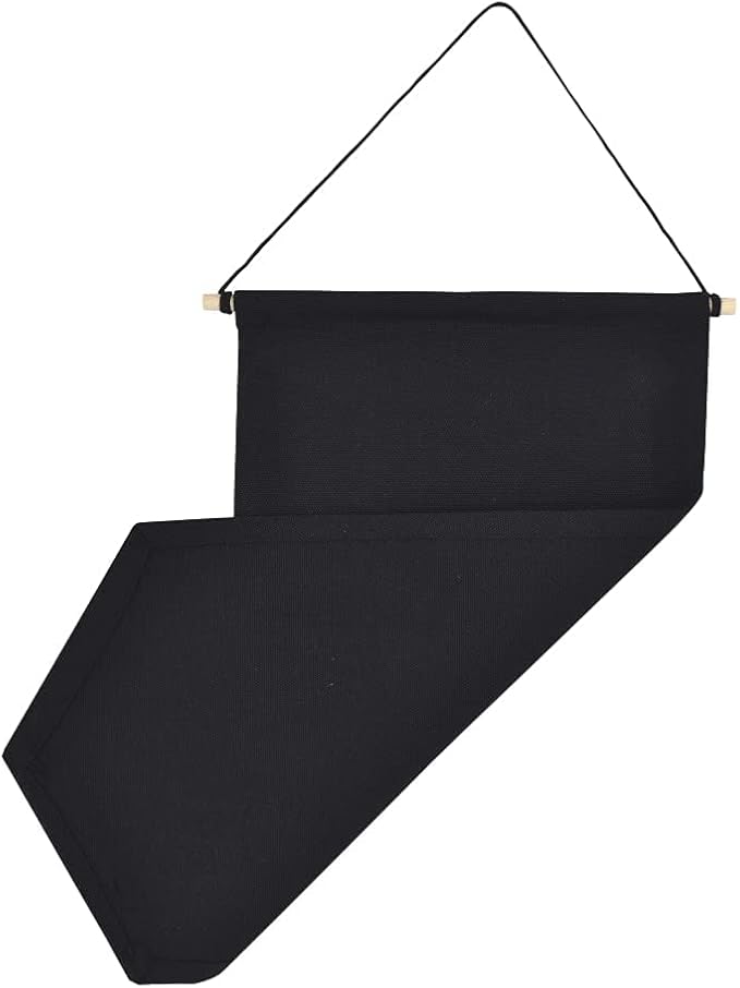 Tookie Hanging Brooch Pin Organizer, Canvas Jewelry Display Pennant, Badge Collection Board Banner Home Party Festival Decorative Storage Holder for Earrings/Necklace/Rings(Black,Size:M)
