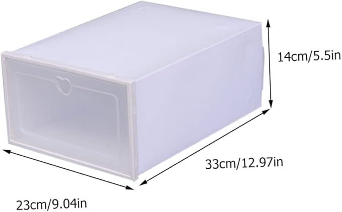 Levemolo Thickened Plastic Shoe Storage Box Set of 4 Large Clamshell Dustproof Drawer-Type Organizer for Closet Bed Shoe Boxes