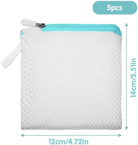 5 Pcs Small Mesh Laundry Bag Mini Lingerie Bags 5.5 x 4.7 Inch for Washing Delicates With Zipper for Socks, Bra, Underwear, Travel Clothing Storage - Image 2
