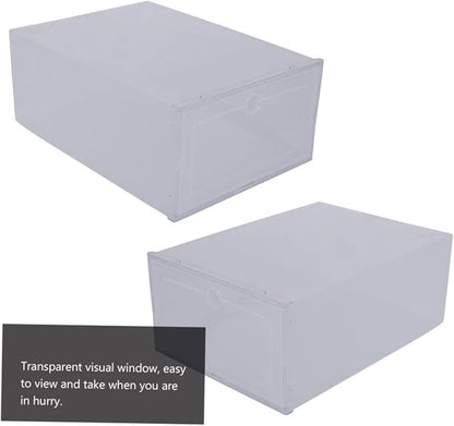 Hemobllo 6pcs Clamshell-type Shoes Box Plastic Storage Case Shoe Organizer Space-saving Sturdy Simple Design
