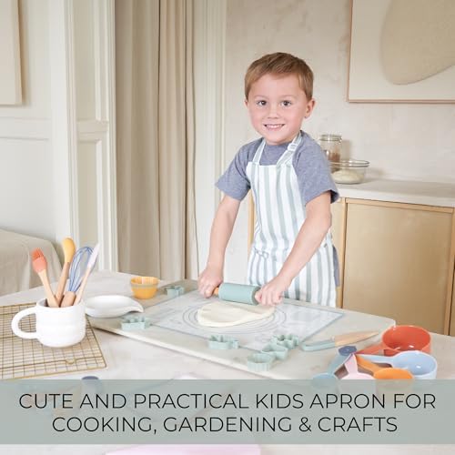 Kids Apron for Girls & Boys - Toddler Apron with Pocket for Cooking, Baking - Image 3