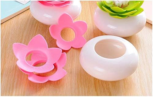 Bloss 4 Packs Lotus Qtip Holders Bathroom Organizer Accessories, Unique Bathroom Decor for cotton swabs, Toothpicks Holder Container - 1 Set 4 Colors