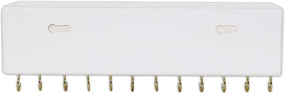SANY DAYO HOME Jewelry Organizer with 24 Hooks and Cosmetics Shelf, 12 x 3 x 4 inches Wall Mounted Rustic Pine Wood Holder for Necklaces and Bracelets, Suitable for Kids and Adults (Retro White)