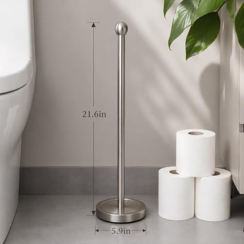 Toilet Paper Holder Stand for 4 or 5 Rolls - Brushed Nickel - Image 4
