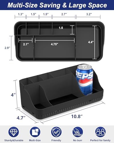 Bathroom Counter Organizer and Storage, 7 Slots Detachable Toothbrush Holders for Bathrooms, Anti-Slip Electric Toothbrush and Toothpaste Holder Countertop Vanity Organizer Accessories for Adults Kids - Image 3