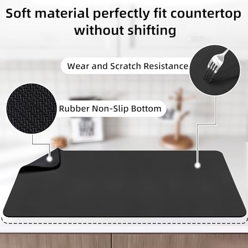 LOPNUR Extra Large Dish Drying Mat for Kitchen Counter, 31.5"x17", Black - Image 4