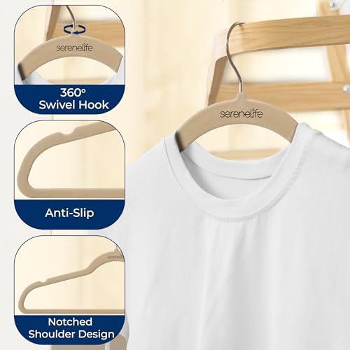 SereneLife Velvet Hangers – 10 Pack, Slim & Space Saving for Closets - Image 5