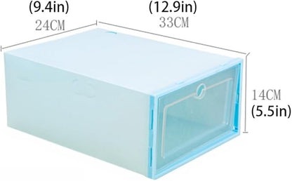 KOMBIUDA 6pcs Stackable Transparent Drawer Style Storage Containers for Closet Entryway and Home Organization for Sneakers and Fashion Accessories Heart