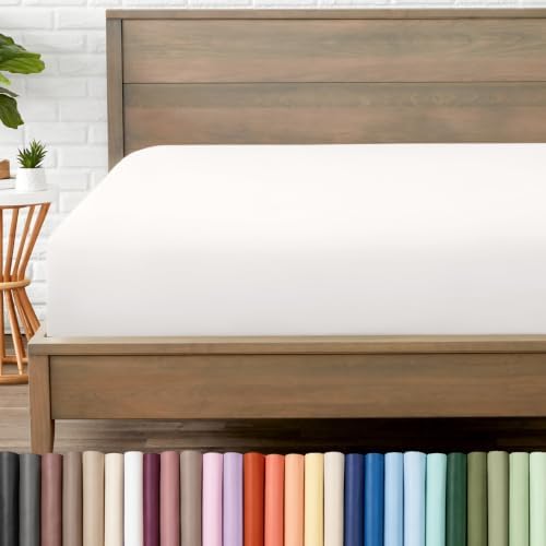 Bare Home Cal King Fitted Sheet - 1800 Ultra-Soft (Cal King, Antique White) by BareHome
