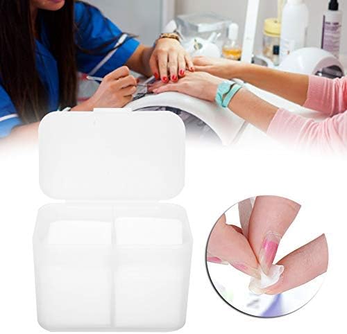 2 Grids Nail Storage Box Nail Polish Remover Pad Storage Box Container Box Plastic Box Transparent Box Makeup Storage Box Durable Safe and Hygienic Suitable for Home Salon(WHITE)