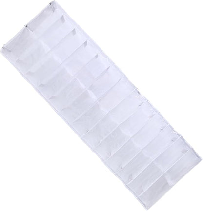 Garneck Over The Door Shoe Organizer - 26 Pocket Hanging Shoe Rack - Space Saving White Storage for Closet and Bedroom Organization