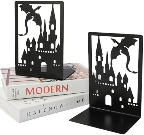 Dragon Book Ends, Heavy Duty Metal Bookends for Shelves - Image 4