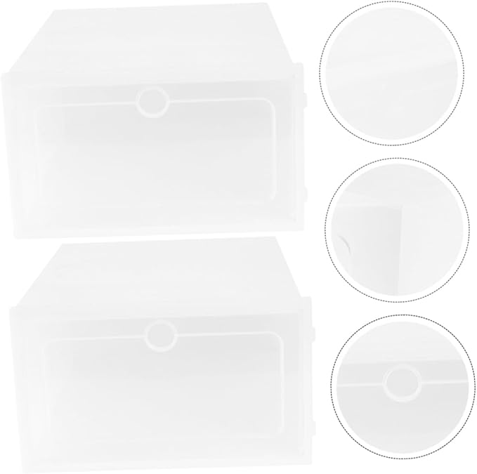 3pcs Stackable Clear Shoe Storage Box Organizer with Lid Material Foldable Design for Sneakers Boots and Accessories