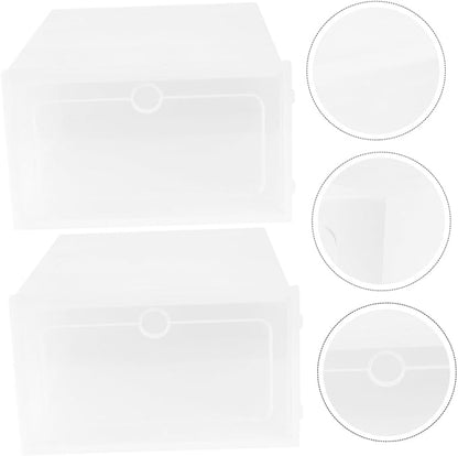 3pcs Stackable Clear Shoe Storage Box Organizer with Lid Material Foldable Design for Sneakers Boots and Accessories