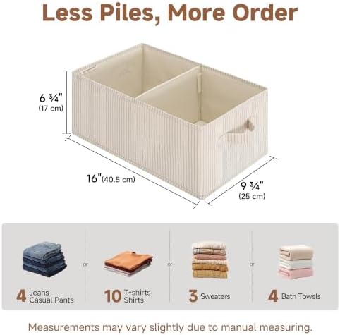 StorageWorks Closet Shelf Organizer Bins with Divider, 9¾"Lx16 Wx6¾H - Image 6