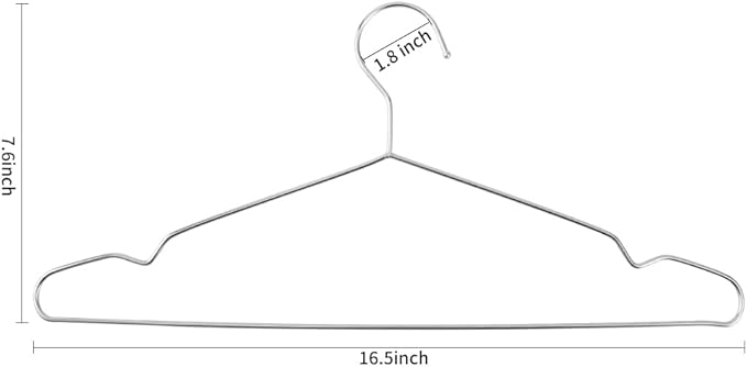 Hangers 20 Pack Metal Heavy Duty Wire Coat Non Slip Hangers Ultra Thin