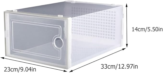 Ciieeo Thickened Plastic Shoe Storage Boxes with Drawer White Simple Shoe Racks for Dormitory Closet Organization 2pcs