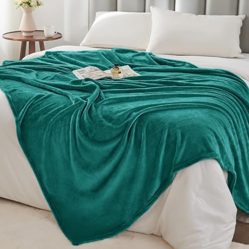 BEDELITE Fleece Blanket Soft Plush Twin Size Blanket Emerald Green 60"x80" - Image 6