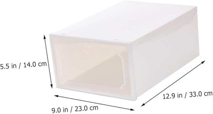 6pcs Large Capacity Shoe Organizer Boxes, Thickened Plastic Drawer Storage Case with Flip Lid, Stackable Shoes Storage Container for Closet and Home