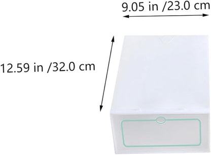 BESPORTBLE 12pcs Large White Stackable Plastic Shoes Storage Boxes Thickened Shoe Containers for Closet Organization and Storage