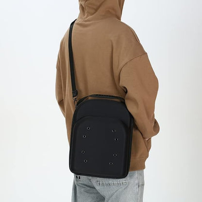 Hat Travel Case Baseball Cap Carrier for 6 Hats Storage with Handle & Adjustable Shoulder Strap for Travel Closet