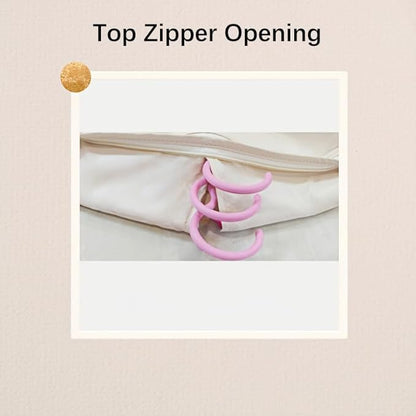 Space Saving Hangable Garment Bag with Self Compression Zipper - Organizer for Closet(Pink，S)