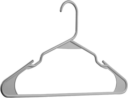 Plastic Hangers - 20 Pack, Durable Space Saving Hangers for Everyday Use and Dorm Room Essentials - Grey