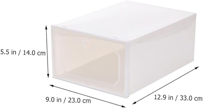 INOOMP Creative Shoes Box Large Capacity Drawer-type Shoe Organizer Thickened Plastic Storage Case 6pcs Stackable Storage Boxes for Closet and Home