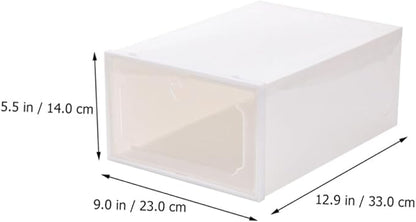 INOOMP Creative Shoes Box Large Capacity Drawer-type Shoe Organizer Thickened Plastic Storage Case 6pcs Stackable Storage Boxes for Closet and Home
