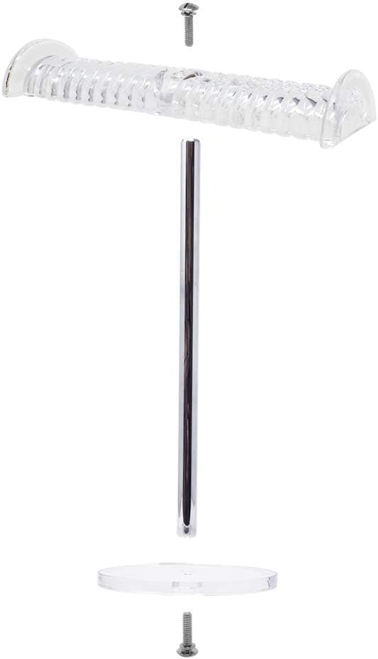 Isaac Jacobs Clear Acrylic Necklace & Bracelet Holder (8” inch T-Bar)– Hanging Chain and Bangles Organizer Sleek & Sturdy Stand for Jewelry – Storage Solution- Bedroom- Bathroom – Countertop