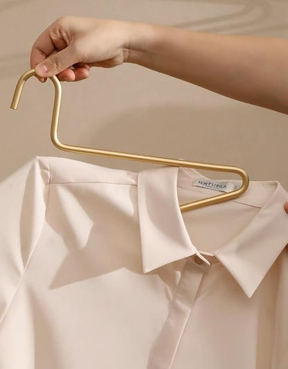 Premium Matte Gold Aluminum Coat Hangers 6 Piece Set, 16.5” Extra Smooth & Durable Metal Shirt Dress Hanger,Aluminum Alloy Hanger,Clothing Support,Clothing Hang