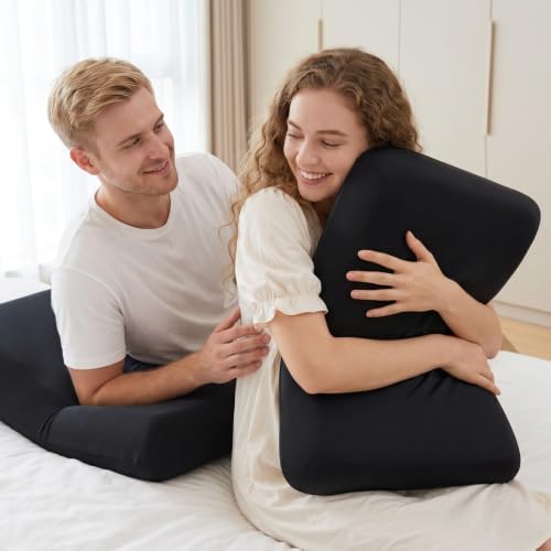 Black Memory Foam Pillows 2 Pack, King Size Slow Rebound Cooling Bed Pillows, Medium Firm Support with Removable Washable Cover, Neck & Shoulder Pain Relief, Perfect for Side, Back - Image 7