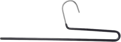 SHIMOYAMA Space Saving Pant Hangers, 5 Pack, Semi-Open Trouser Hanger for Jeans & Pants, Single Rod Closet Organizer for Slacks, Khakis (Black)