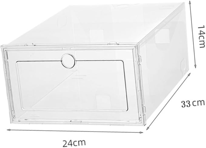 Cabilock 6Pcs Transparent Shoe Storage Boxes Thickened Plastic Containers with Front Opening Drawer Design for Dustproof Shoe Organization Large Capacity for Home Dorm Bedroom Use