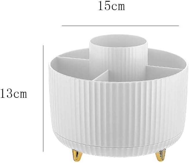 INgke Pink 360°Rotating Makeup Brush Holder Organizer,5 Slots Beauty Container for Vanity Bathroom,Pen Pencil Cup Holder Cosmetic Brushes Storage Holder Desk Organizer Cosmetic Display Cases