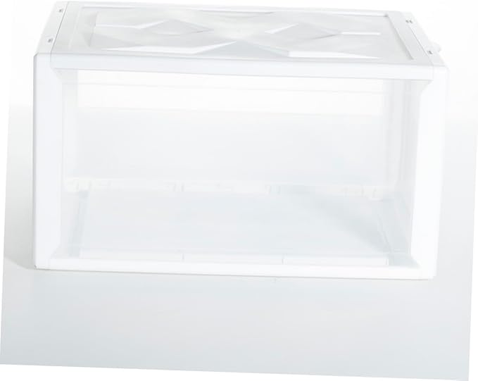 BESPORTBLE Plastic Basketball Shoe Box 36X26X20Cm White Assembly Shoes Container Storage Organizer for Home Closet